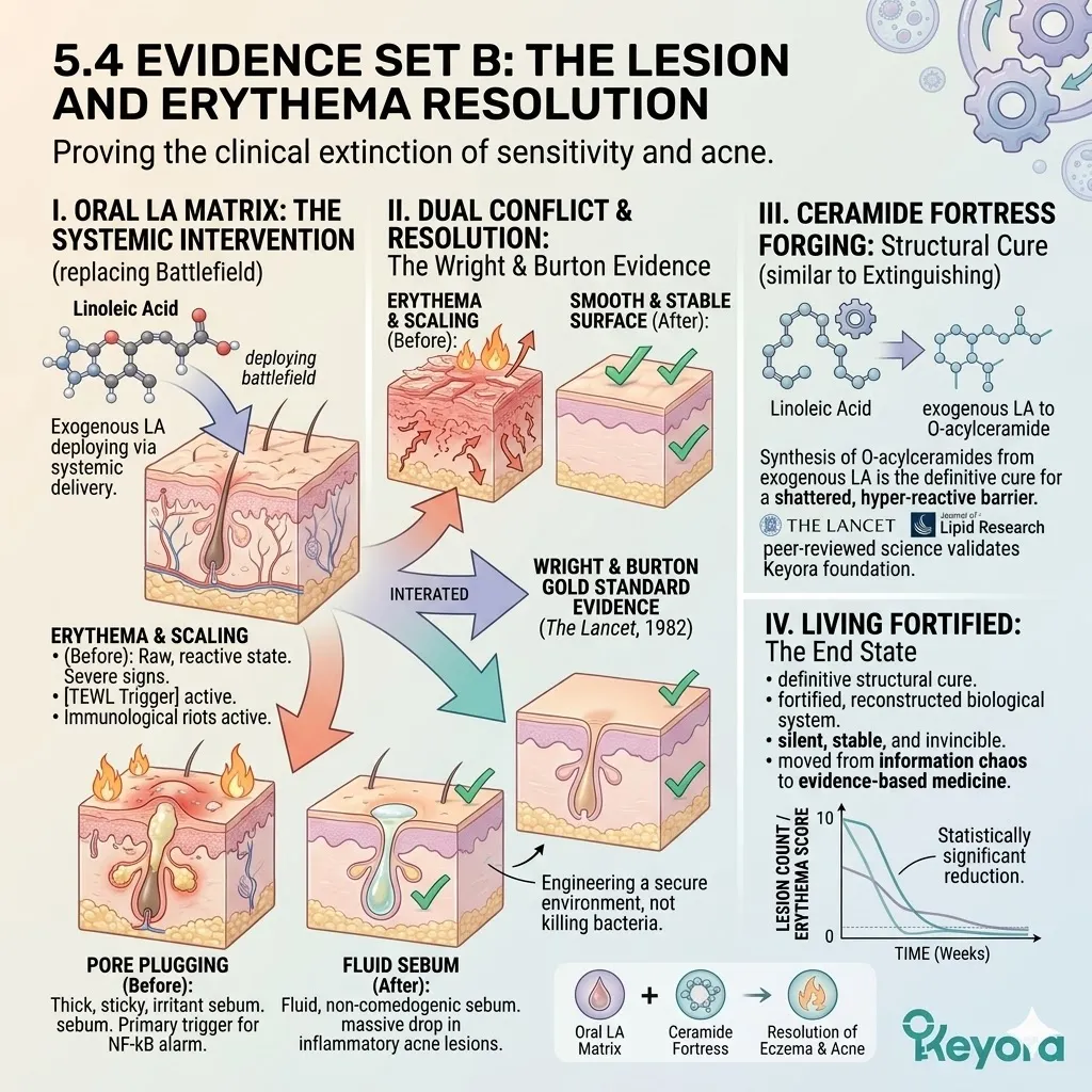 Evidence Set B validates the Eczema Eradication and Acne Lesion Drop via Linoleic Acid restoration for clinical extinction of sensitivity and systemic riot. Evidence Set B validates the Eczema Eradication and Acne Lesion Drop via Linoleic Acid restoration for clinical extinction of sensitivity and systemic riot.