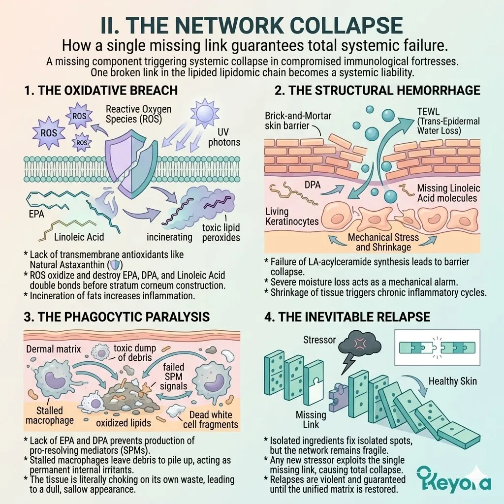 Missing lipidomic links trigger Phagocytic Paralysis and Structural Hemorrhage, causing systemic collapse of the Ceramide Fortress during a Neuro-Endocrine Storm. Missing lipidomic links trigger Phagocytic Paralysis and Structural Hemorrhage, causing systemic collapse of the Ceramide Fortress during a Neuro-Endocrine Storm.