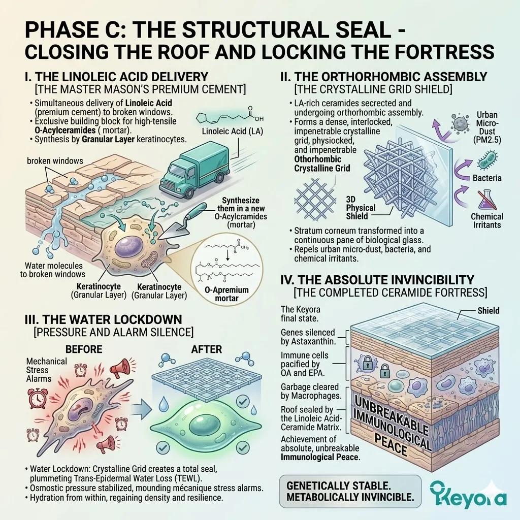Linoleic Acid Delivery initiates Orthorhombic Assembly to execute Water Lockdown, sealing the Ceramide Fortress against the Neuro-Endocrine Storm. Linoleic Acid Delivery initiates Orthorhombic Assembly to execute Water Lockdown, sealing the Ceramide Fortress against the Neuro-Endocrine Storm.