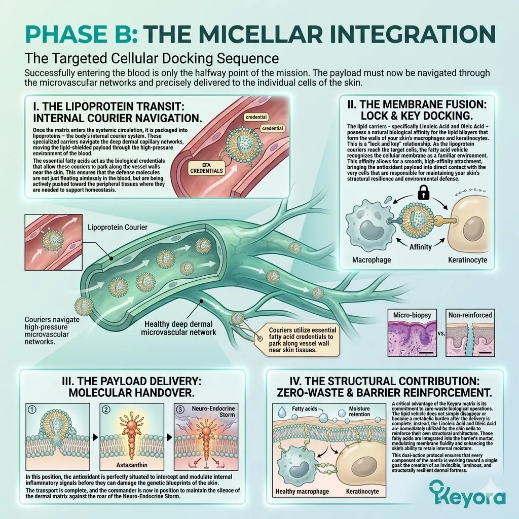 Lipoprotein Transit facilitates Membrane Fusion to anchor the antioxidant payload vertically across cellular bilayers for total structural resilience. Lipoprotein Transit facilitates Membrane Fusion to anchor the antioxidant payload vertically across cellular bilayers for total structural resilience.