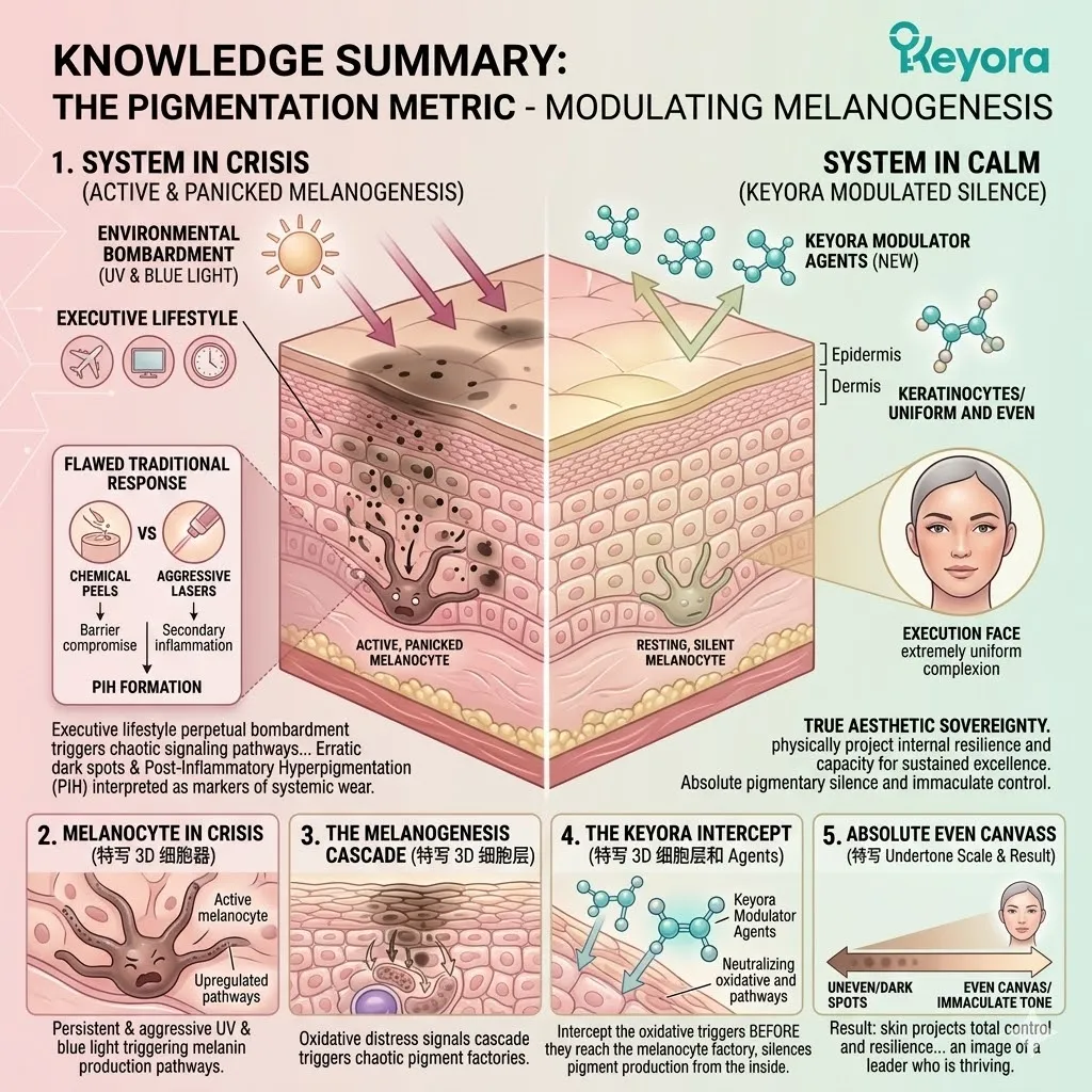 Modulating Melanogenesis and silencing pigmentary triggers terminates the Neuro-Endocrine Storm to secure absolute evenness and aesthetic sovereignty. Modulating Melanogenesis and silencing pigmentary triggers terminates the Neuro-Endocrine Storm to secure absolute evenness and aesthetic sovereignty.