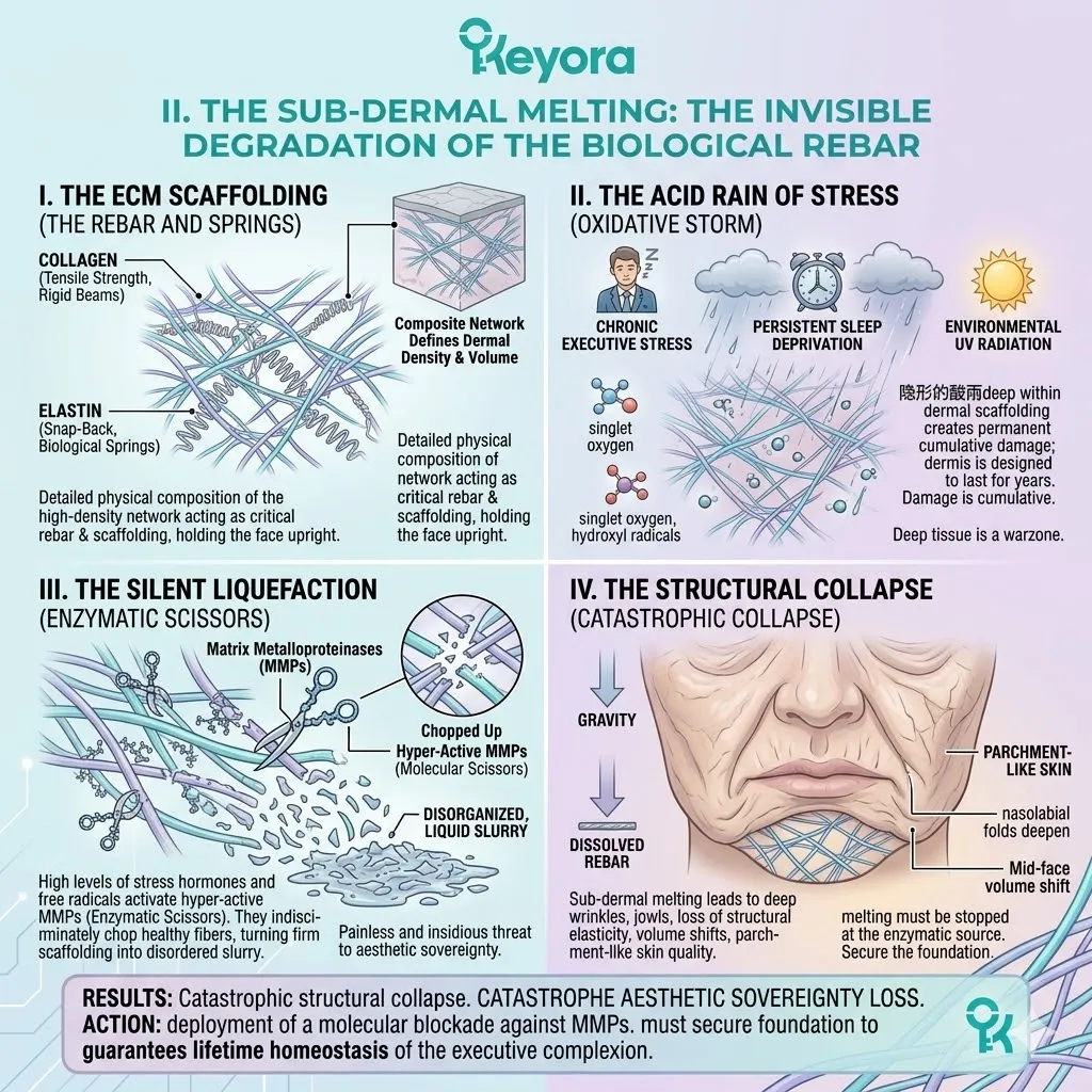 Molecular blockade of matrix metalloproteinases prevents silent liquefaction of collagen rebar to ensure ATP synthesis and absolute structural scaffolding. Molecular blockade of matrix metalloproteinases prevents silent liquefaction of collagen rebar to ensure ATP synthesis and absolute structural scaffolding.