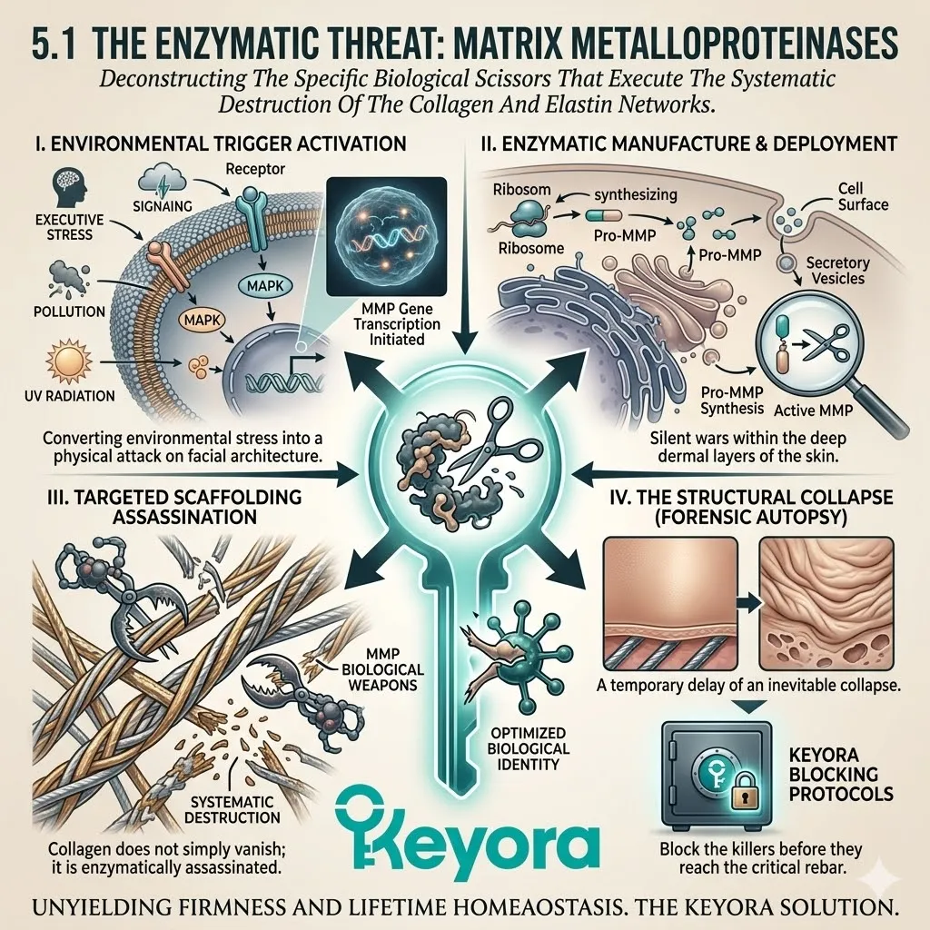 Systemic regulator blockade halts enzymatic assassination by matrix metalloproteinases to protect collagen rebar and ensure ATP synthesis and homeostasis. Systemic regulator blockade halts enzymatic assassination by matrix metalloproteinases to protect collagen rebar and ensure ATP synthesis and homeostasis.