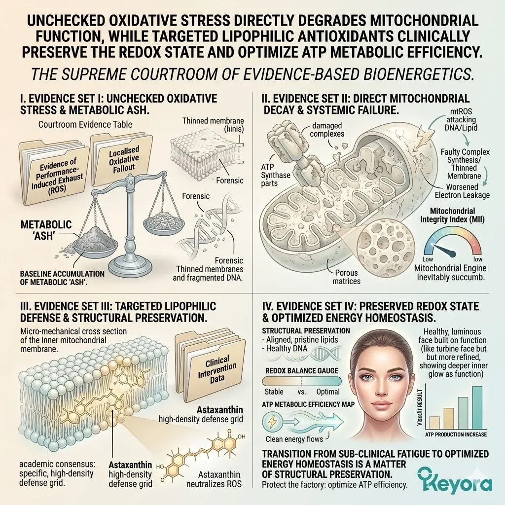 Targeted lipophilic antioxidants neutralize unchecked oxidative stress within the Four-Drive System to preserve redox state and optimize ATP efficiency. Targeted lipophilic antioxidants neutralize unchecked oxidative stress within the Four-Drive System to preserve redox state and optimize ATP efficiency.
