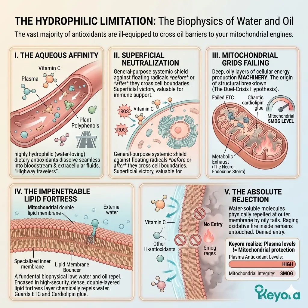 Lipophilic interceptors bypass the Hydrophilic Limitation to stabilize the Electron Transport Chain and Cardiolipin glue during a Neuro-Endocrine Storm. Lipophilic interceptors bypass the Hydrophilic Limitation to stabilize the Electron Transport Chain and Cardiolipin glue during a Neuro-Endocrine Storm.
