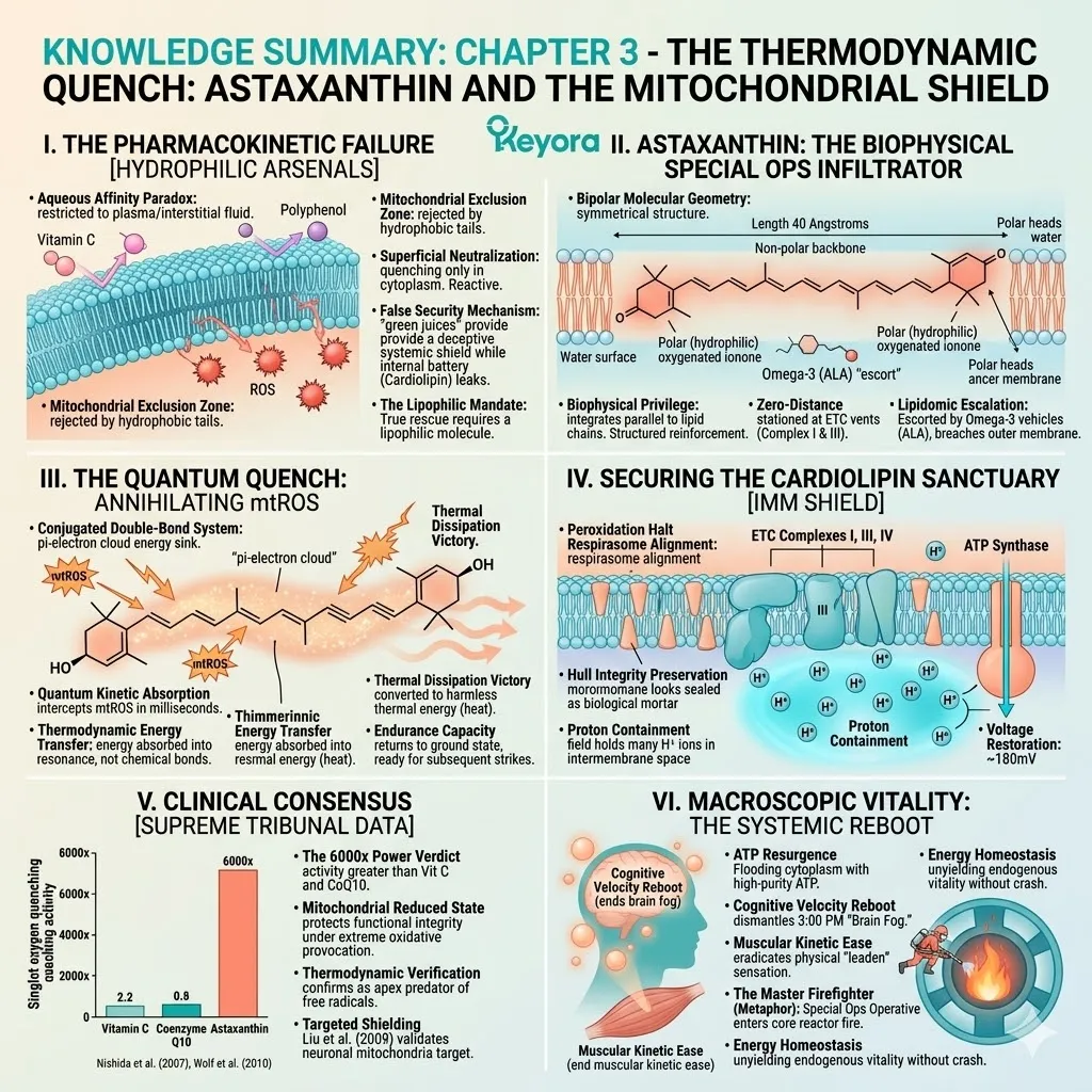 The Astaxanthin Special Ops Infiltrator spans the mitochondrial lipid bilayer to execute a Quantum Quench, restoring ATP Synthesis and Mitochondrial Homeostasis. The Astaxanthin Special Ops Infiltrator spans the mitochondrial lipid bilayer to execute a Quantum Quench, restoring ATP Synthesis and Mitochondrial Homeostasis.