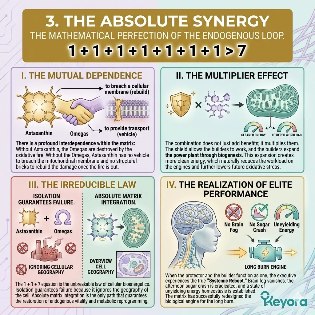 Systemic Regulator synergy executes a multiplier effect where the protector and builder achieve absolute ATP Synthesis and Mitochondrial Biogenesis. Systemic Regulator synergy executes a multiplier effect where the protector and builder achieve absolute ATP Synthesis and Mitochondrial Biogenesis.