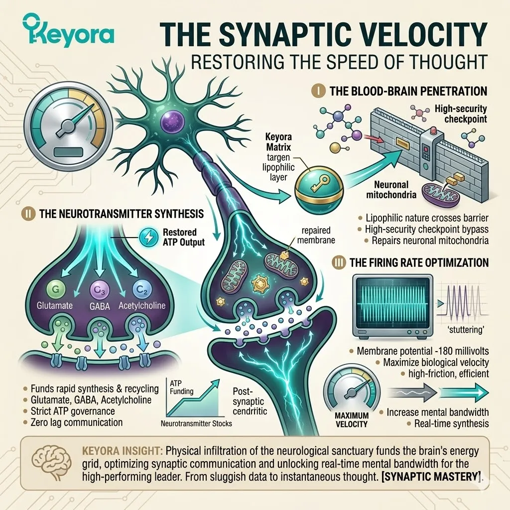 Synaptic ATP Synthesis accelerates via the Systemic Regulator, crossing the blood-brain barrier to restore firing rate optimization and Neurological Sovereignty. Synaptic ATP Synthesis accelerates via the Systemic Regulator, crossing the blood-brain barrier to restore firing rate optimization and Neurological Sovereignty.