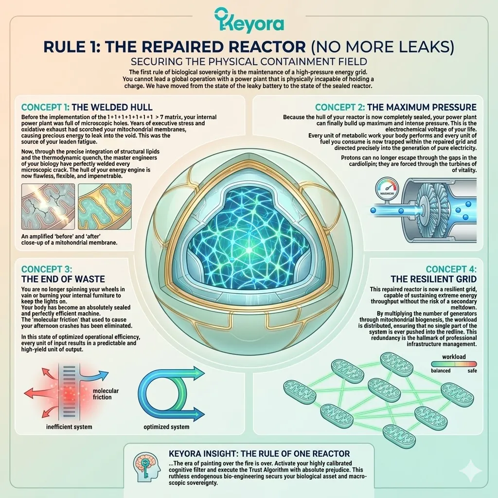 The Repaired Reactor achieves ATP Synthesis via the Four-Drive System, welding mitochondrial hull leaks to secure absolute Neurological Sovereignty. The Repaired Reactor achieves ATP Synthesis via the Four-Drive System, welding mitochondrial hull leaks to secure absolute Neurological Sovereignty.