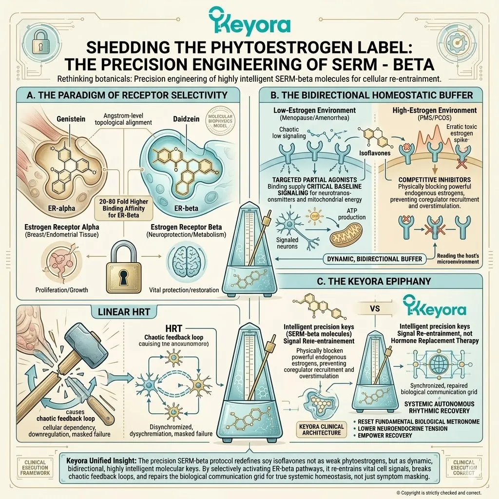 Keyora SERM-beta molecules drive precise ER-beta Receptor Selectivity to restore ATP Synthesis and Neuroplasticity while bypassing ER-alpha proliferative risks. Keyora SERM-beta molecules drive precise ER-beta Receptor Selectivity to restore ATP Synthesis and Neuroplasticity while bypassing ER-alpha proliferative risks.