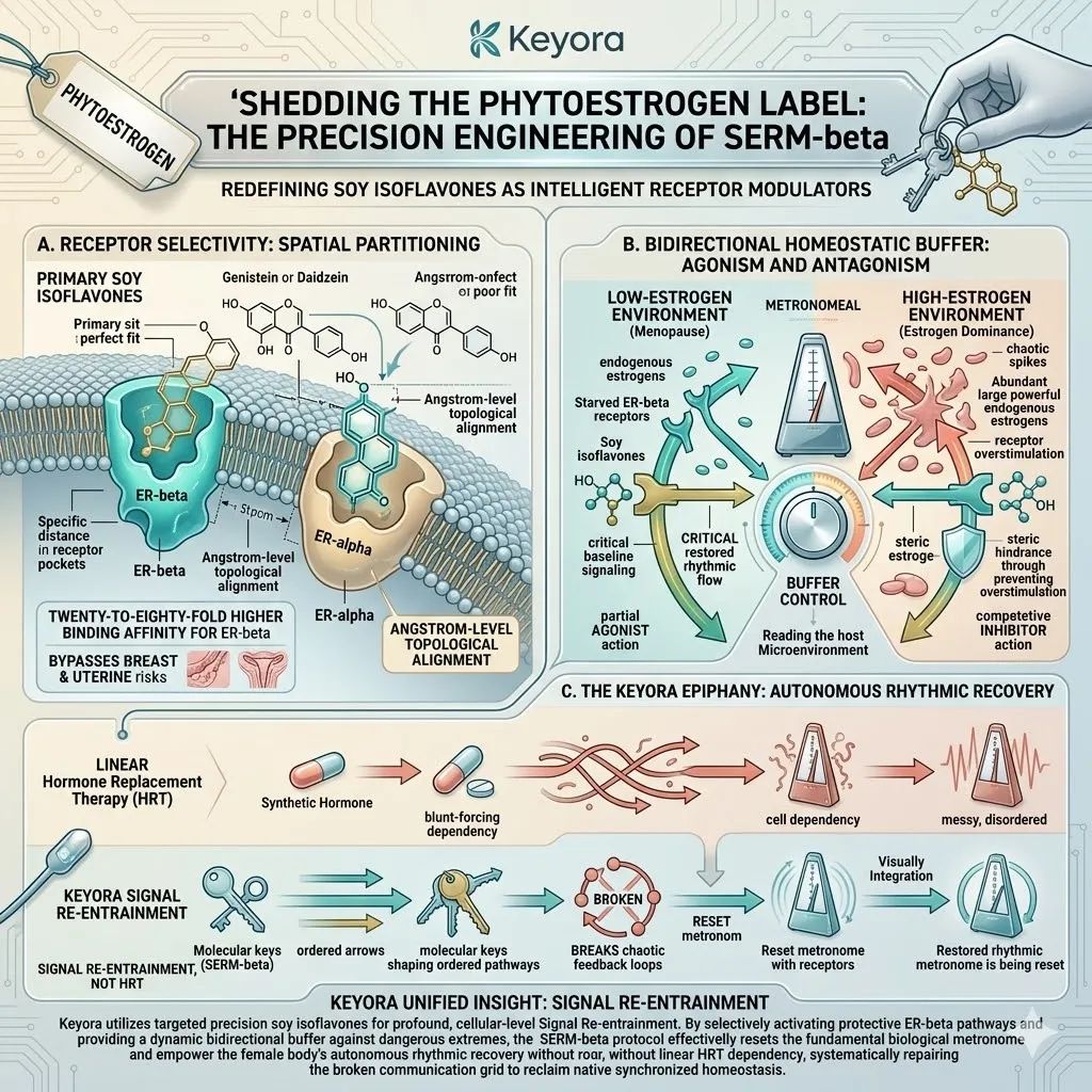 SERM-beta spatial partitioning targets ER-beta receptors to resolve metabolic freeze and activate systemic regulator pathways for autonomous rhythmic recovery. SERM-beta spatial partitioning targets ER-beta receptors to resolve metabolic freeze and activate systemic regulator pathways for autonomous rhythmic recovery.