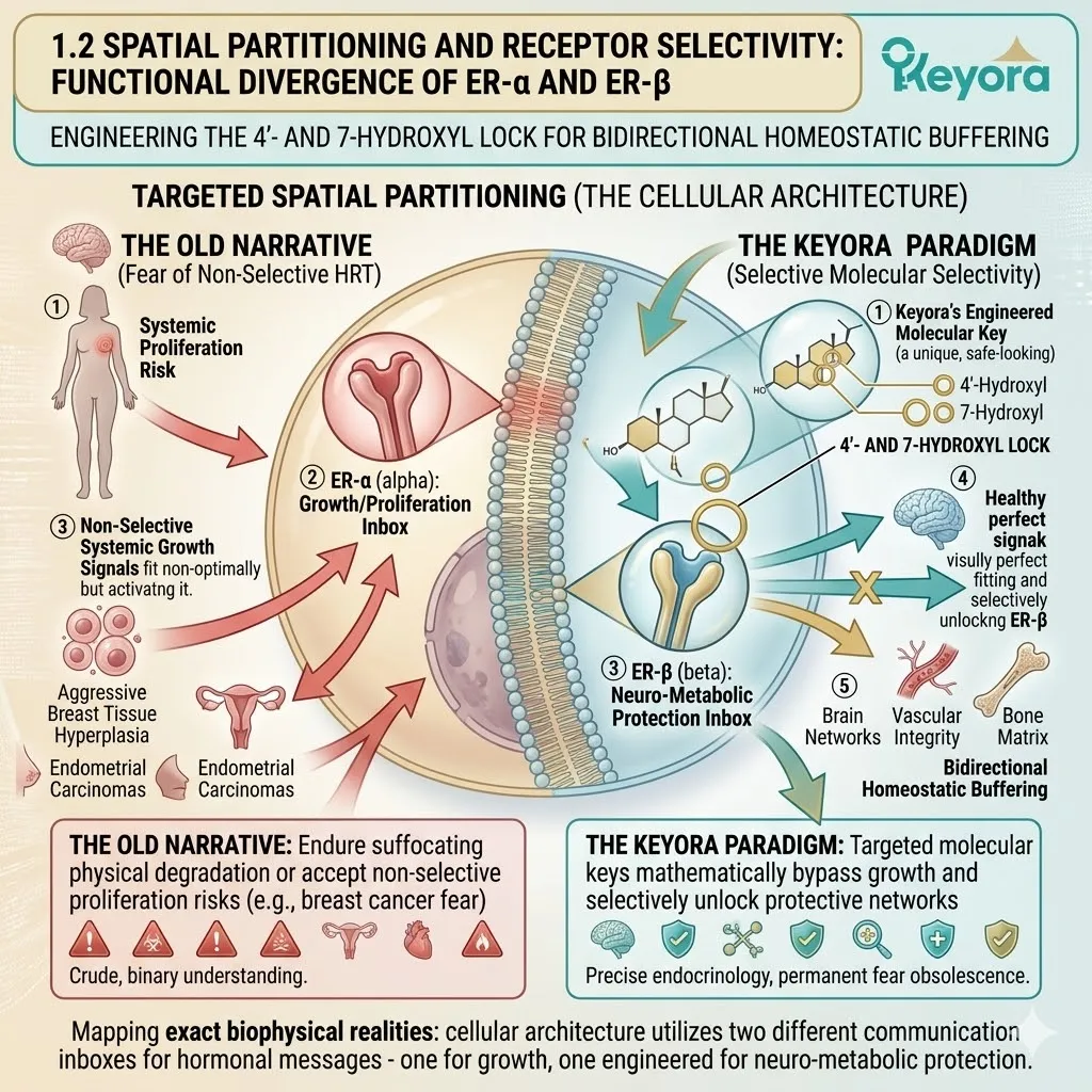 Spatial partitioning of hydroxyl groups anchors selectively to ER-beta to bypass proliferative alpha-growth pathways and restore systemic regulator neurological sovereignty. Spatial partitioning of hydroxyl groups anchors selectively to ER-beta to bypass proliferative alpha-growth pathways and restore systemic regulator neurological sovereignty.
