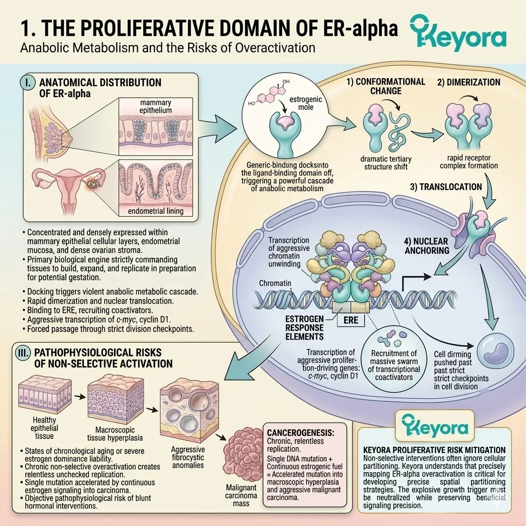 Selective ligand binding avoids ER-alpha nuclear translocation to prevent tissue hyperplasia and restore systemic regulator neuro-endocrine storm stability. Selective ligand binding avoids ER-alpha nuclear translocation to prevent tissue hyperplasia and restore systemic regulator neuro-endocrine storm stability.