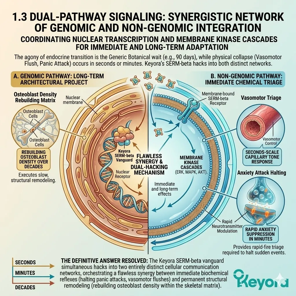 Dual-pathway signaling integrates membrane kinase cascades and nuclear transcription to resolve the neuro-endocrine storm and secure systemic regulator sovereignty. Dual-pathway signaling integrates membrane kinase cascades and nuclear transcription to resolve the neuro-endocrine storm and secure systemic regulator sovereignty.