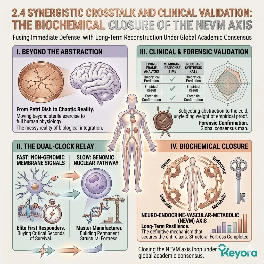 NEVM crosstalk fuses rapid defense and structural repair via the Systemic Regulator to halt the Neuro-Endocrine Storm for Four-Drive sovereignty. NEVM crosstalk fuses rapid defense and structural repair via the Systemic Regulator to halt the Neuro-Endocrine Storm for Four-Drive sovereignty.