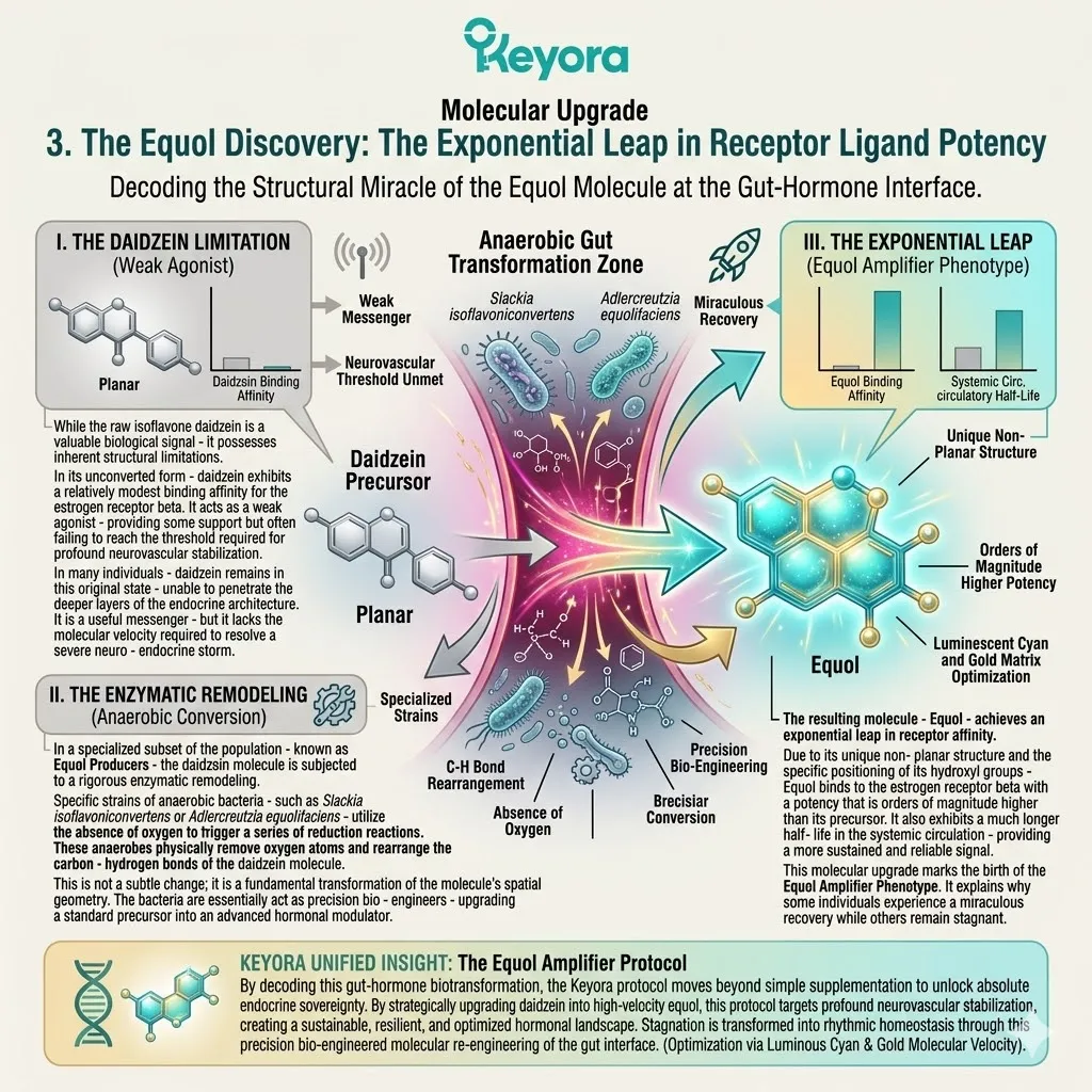Anaerobic bio-engineers remodel daidzein into Equol to secure the Four-Drive System and terminate the neuro-endocrine storm via Neuroplasticity. Anaerobic bio-engineers remodel daidzein into Equol to secure the Four-Drive System and terminate the neuro-endocrine storm via Neuroplasticity.