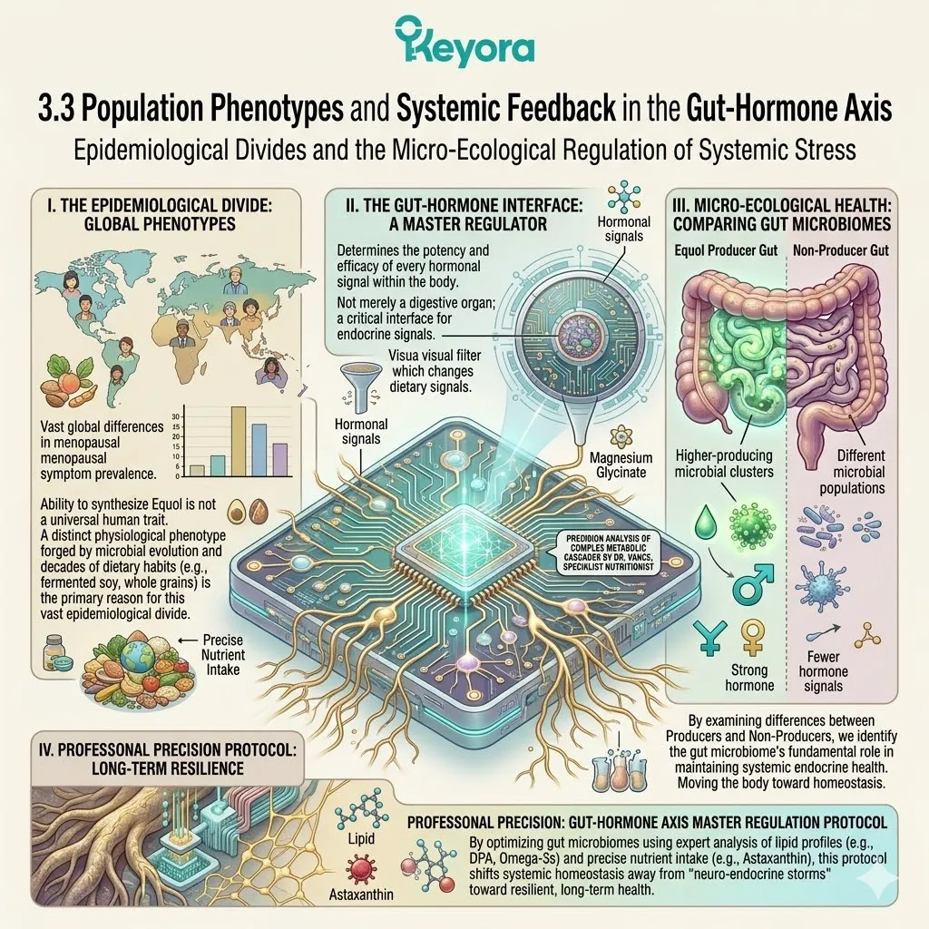Equol Producer Phenotypes stabilize the Four-Drive System to end the neuro-endocrine storm and establish the systemic regulator for neurological sovereignty. Equol Producer Phenotypes stabilize the Four-Drive System to end the neuro-endocrine storm and establish the systemic regulator for neurological sovereignty.