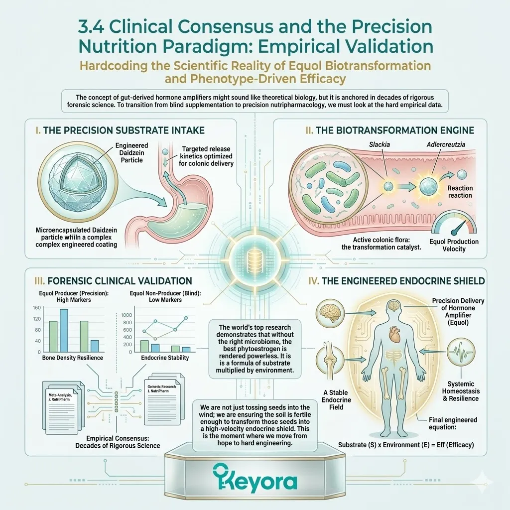Phenotype-driven Equol biotransformation hardcodes the Systemic Regulator to terminate the neuro-endocrine storm and ensure neurological sovereignty. Phenotype-driven Equol biotransformation hardcodes the Systemic Regulator to terminate the neuro-endocrine storm and ensure neurological sovereignty.