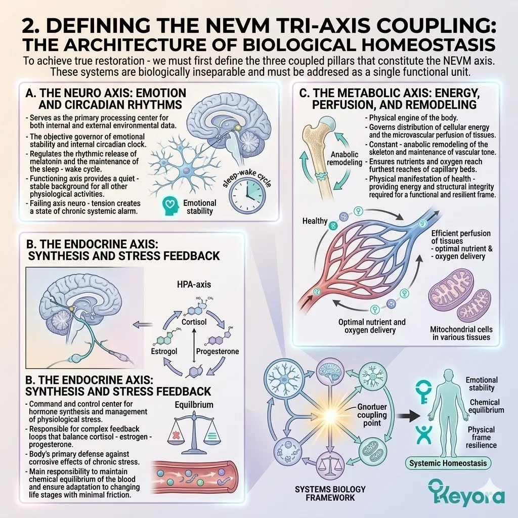 NEVM Tri-Axis Coupling synchronizes the Four-Drive System to neutralize the Neuro-Endocrine Storm and secure absolute architectural homeostasis. NEVM Tri-Axis Coupling synchronizes the Four-Drive System to neutralize the Neuro-Endocrine Storm and secure absolute architectural homeostasis.