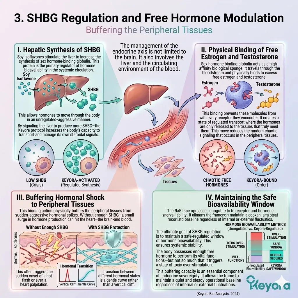 Keyora Systemic Regulator drives hepatic SHBG synthesis to buffer free hormone spikes, neutralizing Neuro-Endocrine Storm for endocrine sovereignty. Keyora Systemic Regulator drives hepatic SHBG synthesis to buffer free hormone spikes, neutralizing Neuro-Endocrine Storm for endocrine sovereignty.