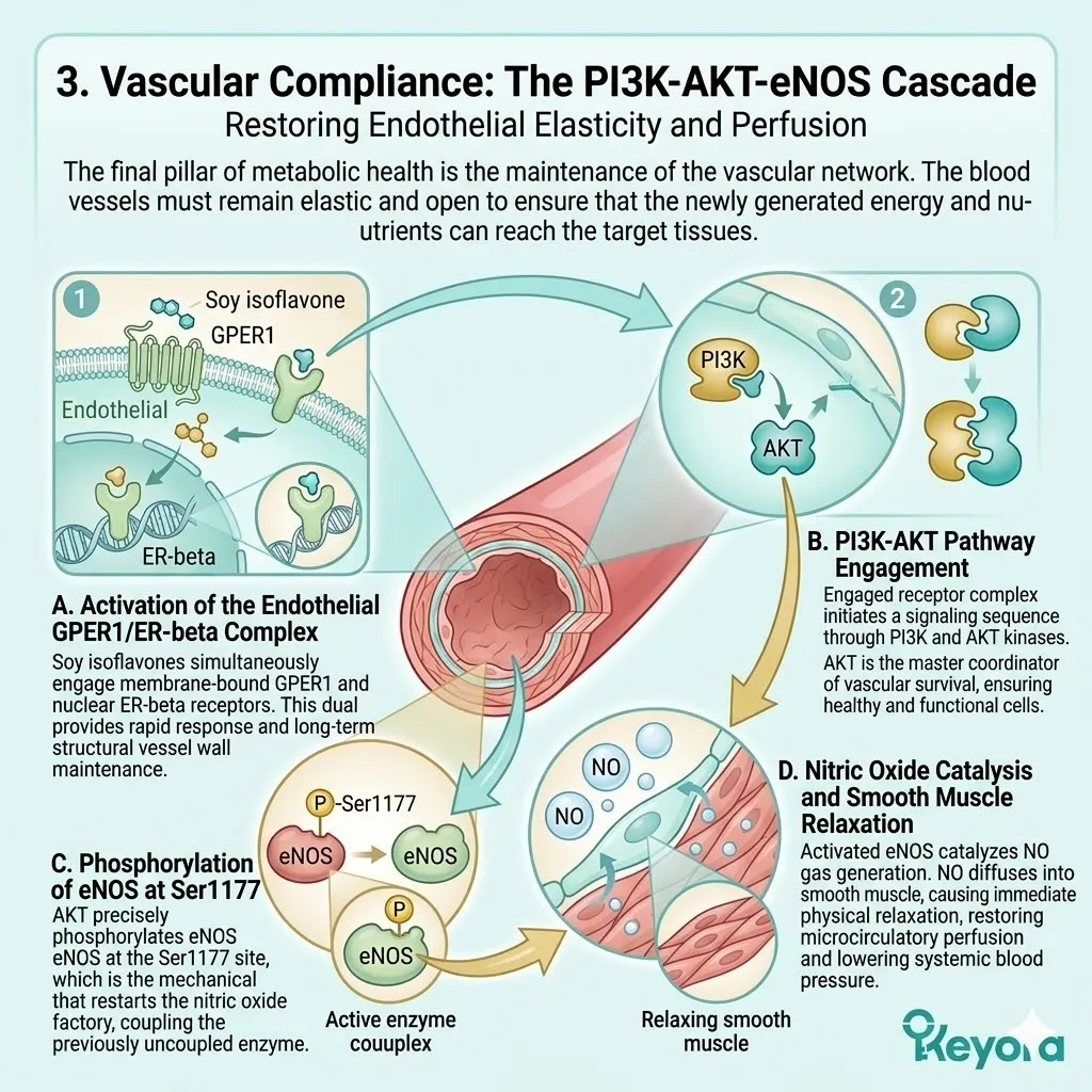 Keyora Systemic Regulator drives PI3K-AKT-eNOS catalysis to restore perfusion, neutralizing the Neuro-Endocrine Storm for vascular sovereignty. Keyora Systemic Regulator drives PI3K-AKT-eNOS catalysis to restore perfusion, neutralizing the Neuro-Endocrine Storm for vascular sovereignty.