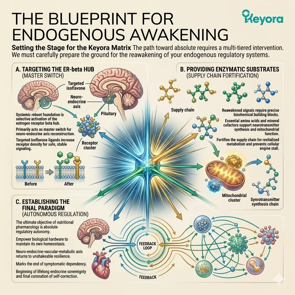 Targeting the ER-beta Hub restores the Systemic Regulator to stabilize the Four-Drive System and resolve the Neuro-Endocrine Storm for sovereignty. Targeting the ER-beta Hub restores the Systemic Regulator to stabilize the Four-Drive System and resolve the Neuro-Endocrine Storm for sovereignty.