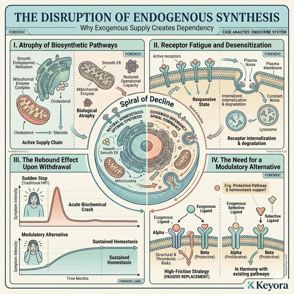 Atrophy of Endogenous Synthesis causes Receptor Fatigue, fueling a Neuro-Endocrine Storm; a calibrated Systemic Regulator secures the Four-Drive System. Atrophy of Endogenous Synthesis causes Receptor Fatigue, fueling a Neuro-Endocrine Storm; a calibrated Systemic Regulator secures the Four-Drive System.
