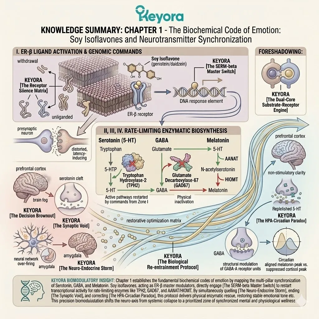 Isoflavones activate the SERM-beta master switch to resolve the HPA-circadian paradox and receptor silence matrix, restoring global neurotransmitter synchronization. Isoflavones activate the SERM-beta master switch to resolve the HPA-circadian paradox and receptor silence matrix, restoring global neurotransmitter synchronization.