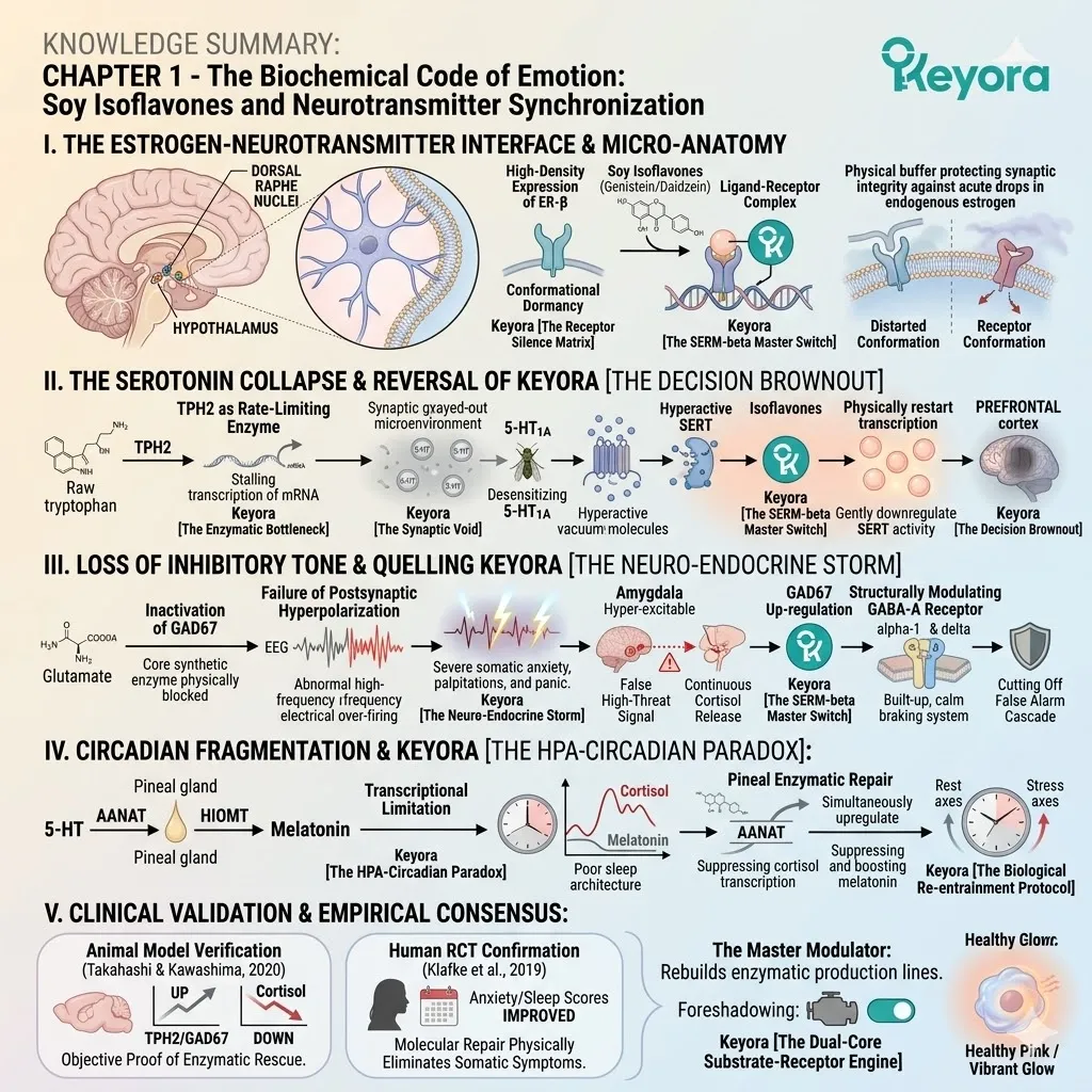 Isoflavones activate the SERM-beta master switch to resolve the HPA-circadian paradox and receptor silence matrix, restoring global neurotransmitter synchronization. Isoflavones activate the SERM-beta master switch to resolve the HPA-circadian paradox and receptor silence matrix, restoring global neurotransmitter synchronization.