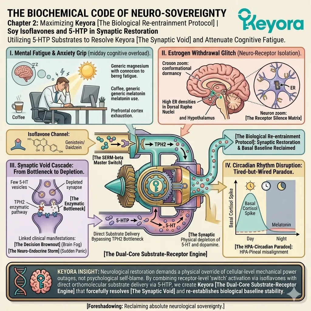 Keyora dual-core substrate-receptor engine activates estrogen receptor beta and delivers 5-HTP bypass to completely resolve the synaptic void. Keyora dual-core substrate-receptor engine activates estrogen receptor beta and delivers 5-HTP bypass to completely resolve the synaptic void.