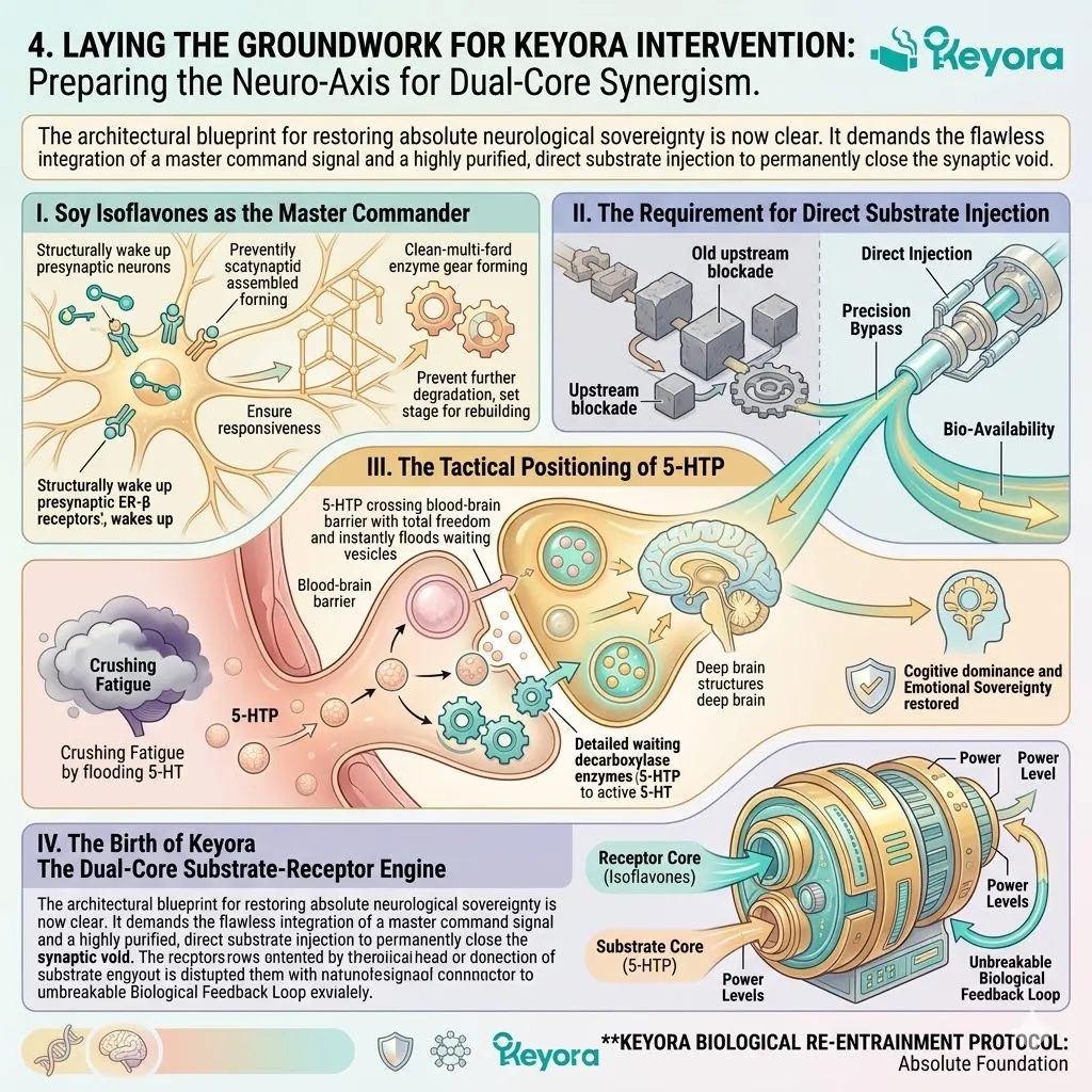 Keyora dual-core engine aligns soy isoflavones and 5-HTP to optimize neuroplasticity and shield the four-drive system from neuro-endocrine storms. Keyora dual-core engine aligns soy isoflavones and 5-HTP to optimize neuroplasticity and shield the four-drive system from neuro-endocrine storms.