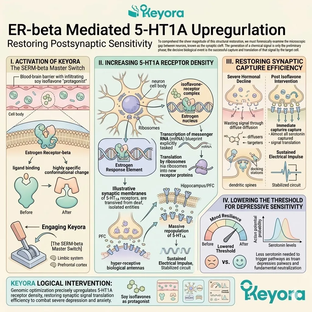 Keyora engages the SERM-beta master switch to drive 5-HT1A neuroplasticity across the four-drive system, crushing the neuro-endocrine storm. Keyora engages the SERM-beta master switch to drive 5-HT1A neuroplasticity across the four-drive system, crushing the neuro-endocrine storm.