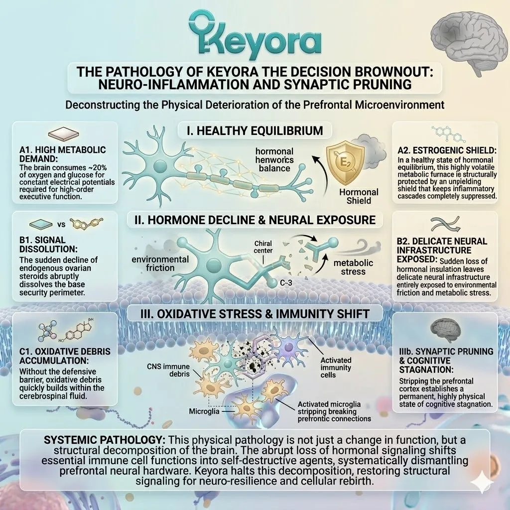 Keyora Neuro-Endocrine Storm triggers aggressive synaptic pruning, inducing the Decision Brownout and threatening neurological sovereignty. Keyora Neuro-Endocrine Storm triggers aggressive synaptic pruning, inducing the Decision Brownout and threatening neurological sovereignty.