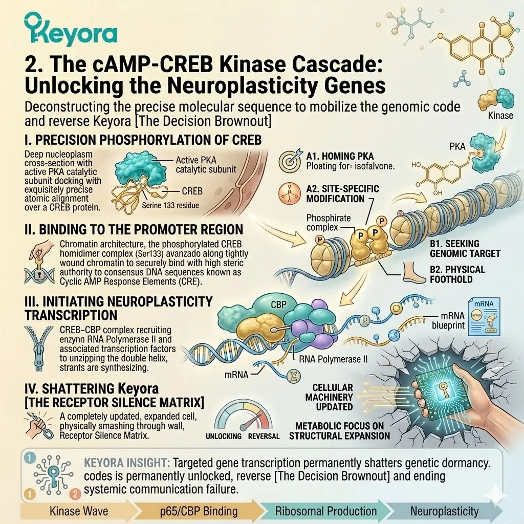 Keyora CREB phosphorylation drives neuroplasticity transcription to shatter the Receptor Silence Matrix and secure total neurological sovereignty. Keyora CREB phosphorylation drives neuroplasticity transcription to shatter the Receptor Silence Matrix and secure total neurological sovereignty.