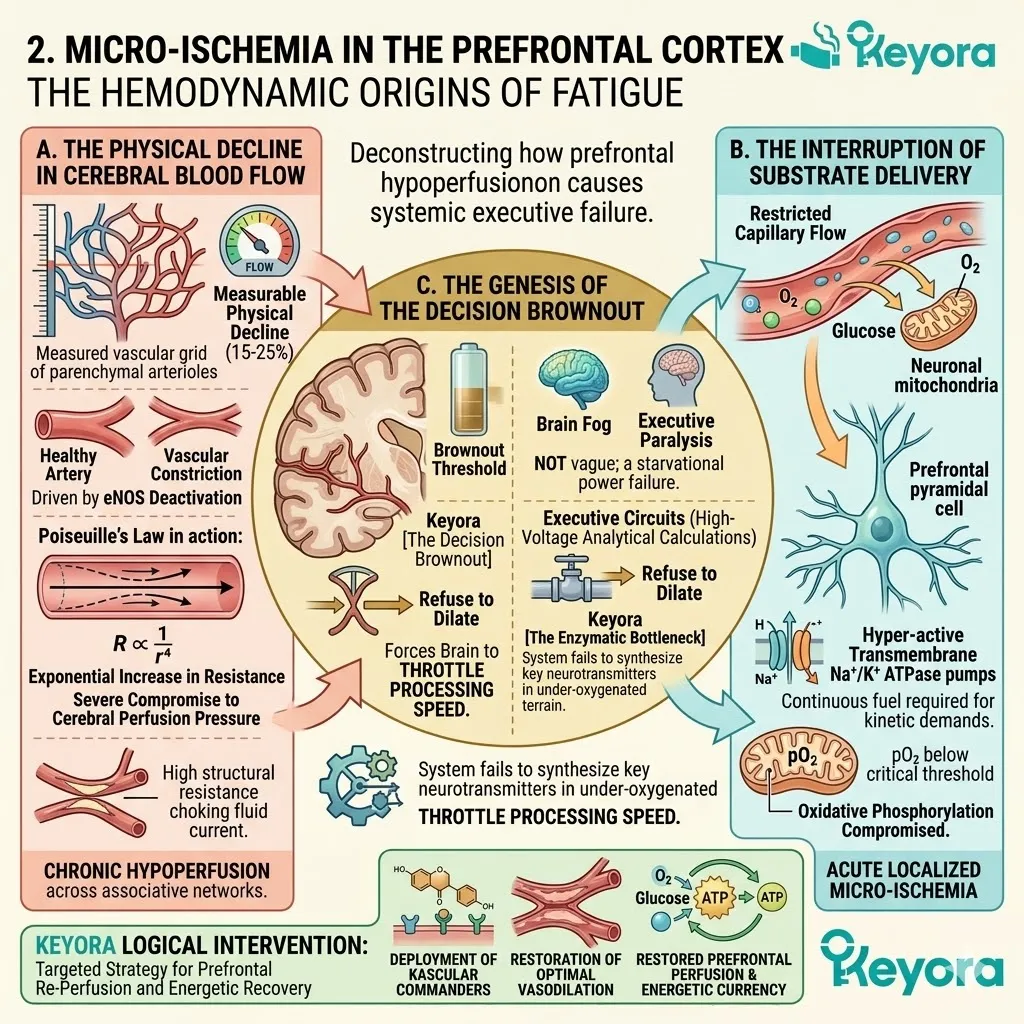 Microvascular ischemia starves Cerebral Blood Flow, inducing The Decision Brownout until a Systemic Regulator reclaims neurological sovereignty. Microvascular ischemia starves Cerebral Blood Flow, inducing The Decision Brownout until a Systemic Regulator reclaims neurological sovereignty.