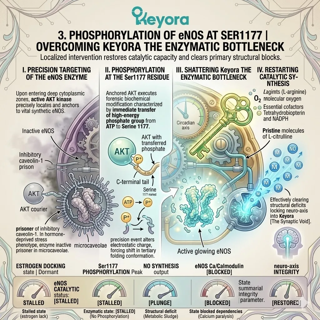 AKT phosphorylates eNOS at Ser1177, acting as a Systemic Regulator to smash The Enzymatic Bottleneck and secure neurological sovereignty. AKT phosphorylates eNOS at Ser1177, acting as a Systemic Regulator to smash The Enzymatic Bottleneck and secure neurological sovereignty.