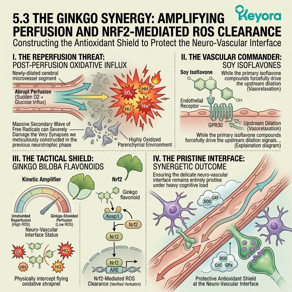 Ginkgo synergy triggers Nrf2 ROS clearance, shielding the neuro-vascular interface from the Neuro-Endocrine Storm for neurological sovereignty. Ginkgo synergy triggers Nrf2 ROS clearance, shielding the neuro-vascular interface from the Neuro-Endocrine Storm for neurological sovereignty.