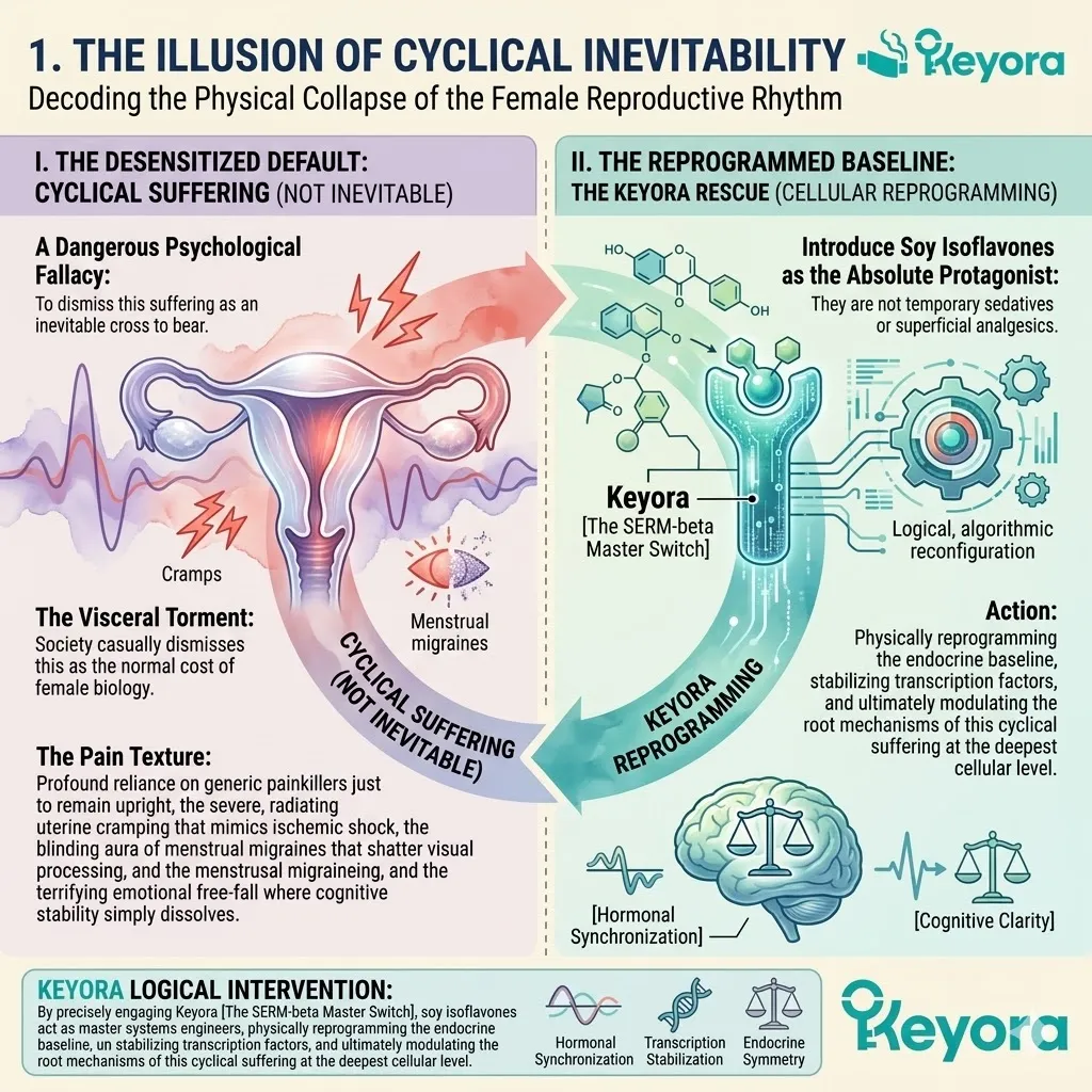 Soy isoflavones engaging Keyora SERM-beta Master Switch reprogram the endocrine baseline, neutralizing the Neuro-Endocrine Storm for hormonal sovereignty. Soy isoflavones engaging Keyora SERM-beta Master Switch reprogram the endocrine baseline, neutralizing the Neuro-Endocrine Storm for hormonal sovereignty.