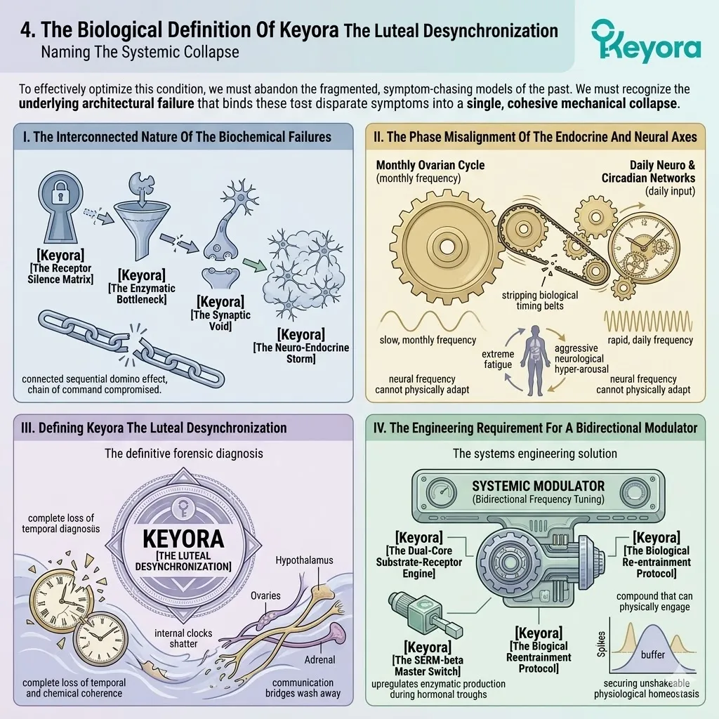 Keyora Luteal Desynchronization causes phase misalignment and a Neuro-Endocrine Storm, halted by the Systemic Regulator for neurological sovereignty. Keyora Luteal Desynchronization causes phase misalignment and a Neuro-Endocrine Storm, halted by the Systemic Regulator for neurological sovereignty.