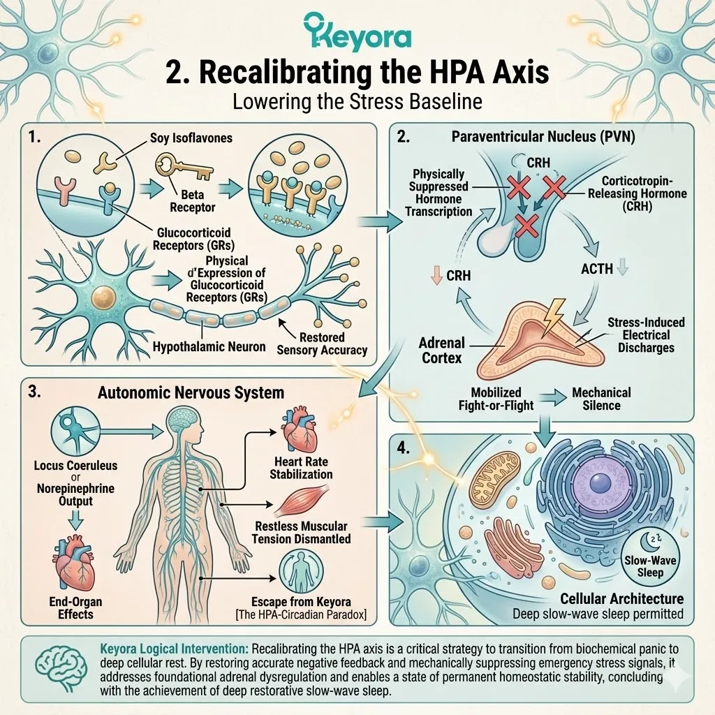 Cortisol regulation via the Systemic Regulator resets the HPA axis, dismantling the HPA-Circadian Paradox for neurological sovereignty. Cortisol regulation via the Systemic Regulator resets the HPA axis, dismantling the HPA-Circadian Paradox for neurological sovereignty.