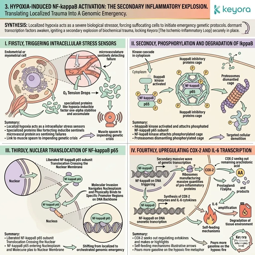 Keyora intercepts hypoxia-induced NF-kappaB activation to halt the Ischemic-Inflammatory Loop and secure absolute neurological sovereignty. Keyora intercepts hypoxia-induced NF-kappaB activation to halt the Ischemic-Inflammatory Loop and secure absolute neurological sovereignty.