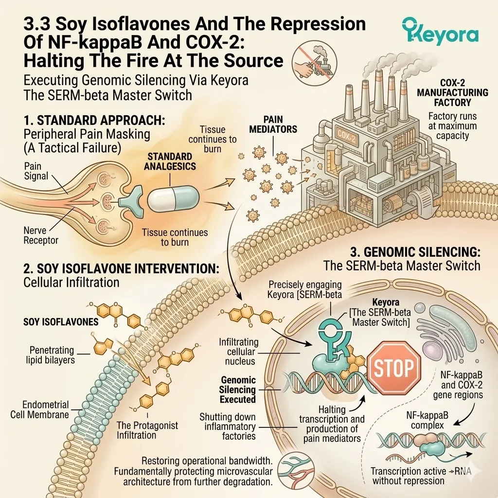Keyora SERM-beta Master Switch executes genomic silencing of NF-kappaB and COX-2, halting the inflammatory fire to secure neurological sovereignty. Keyora SERM-beta Master Switch executes genomic silencing of NF-kappaB and COX-2, halting the inflammatory fire to secure neurological sovereignty.