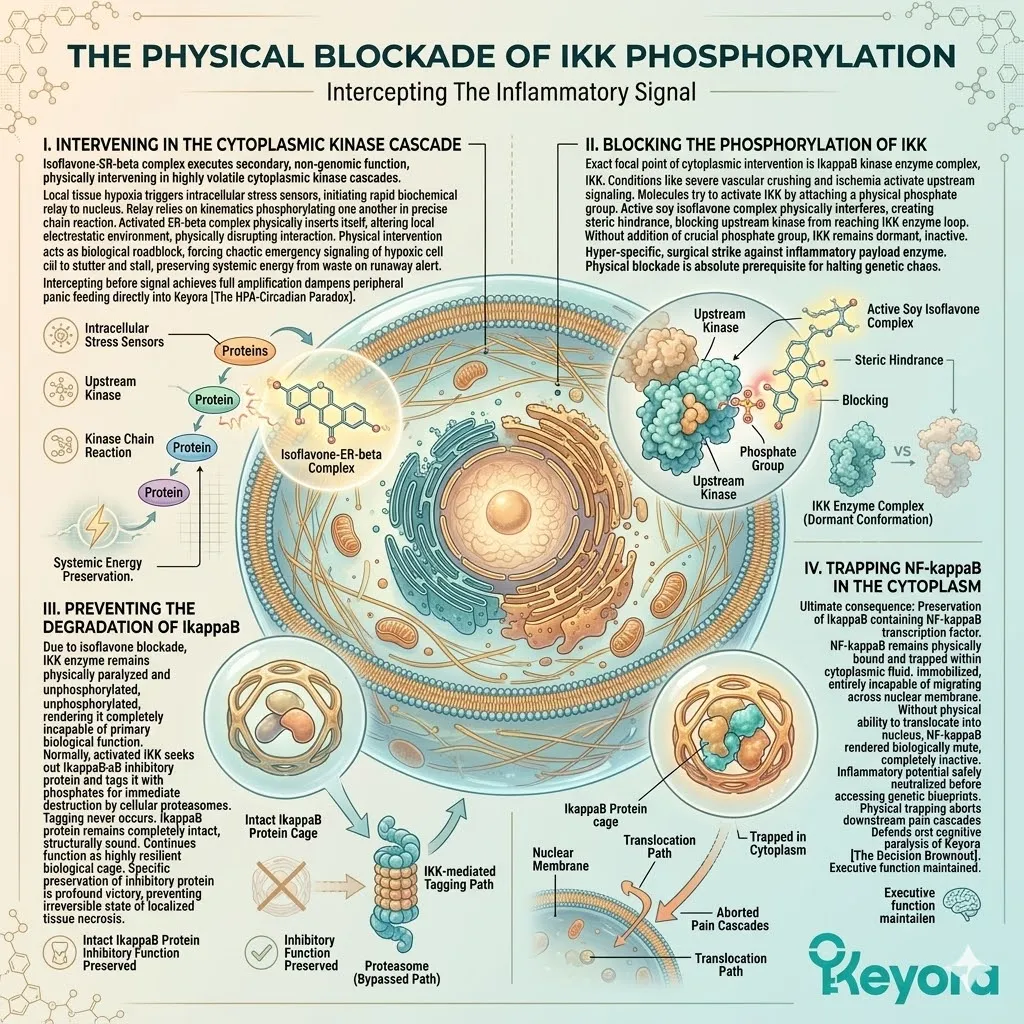 Keyora blocks IKK phosphorylation to trap cytoplasmic NF-kappaB, neutralizing the Neuro-Endocrine Storm for absolute neurological sovereignty. Keyora blocks IKK phosphorylation to trap cytoplasmic NF-kappaB, neutralizing the Neuro-Endocrine Storm for absolute neurological sovereignty.