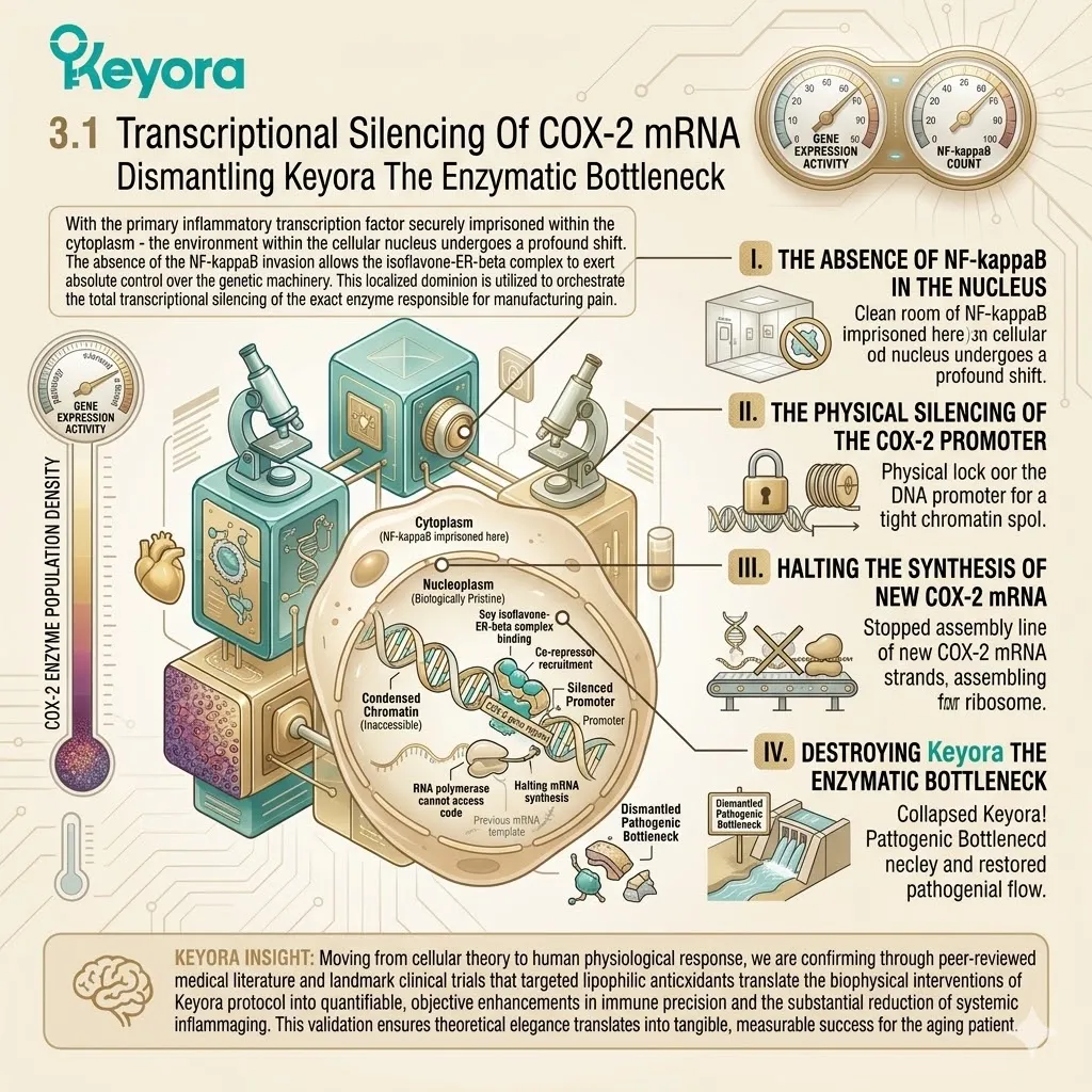 Keyora genomic silencing of COX-2 dismantles the Enzymatic Bottleneck, enabling the Re-entrainment Protocol for neurological sovereignty. Keyora genomic silencing of COX-2 dismantles the Enzymatic Bottleneck, enabling the Re-entrainment Protocol for neurological sovereignty.