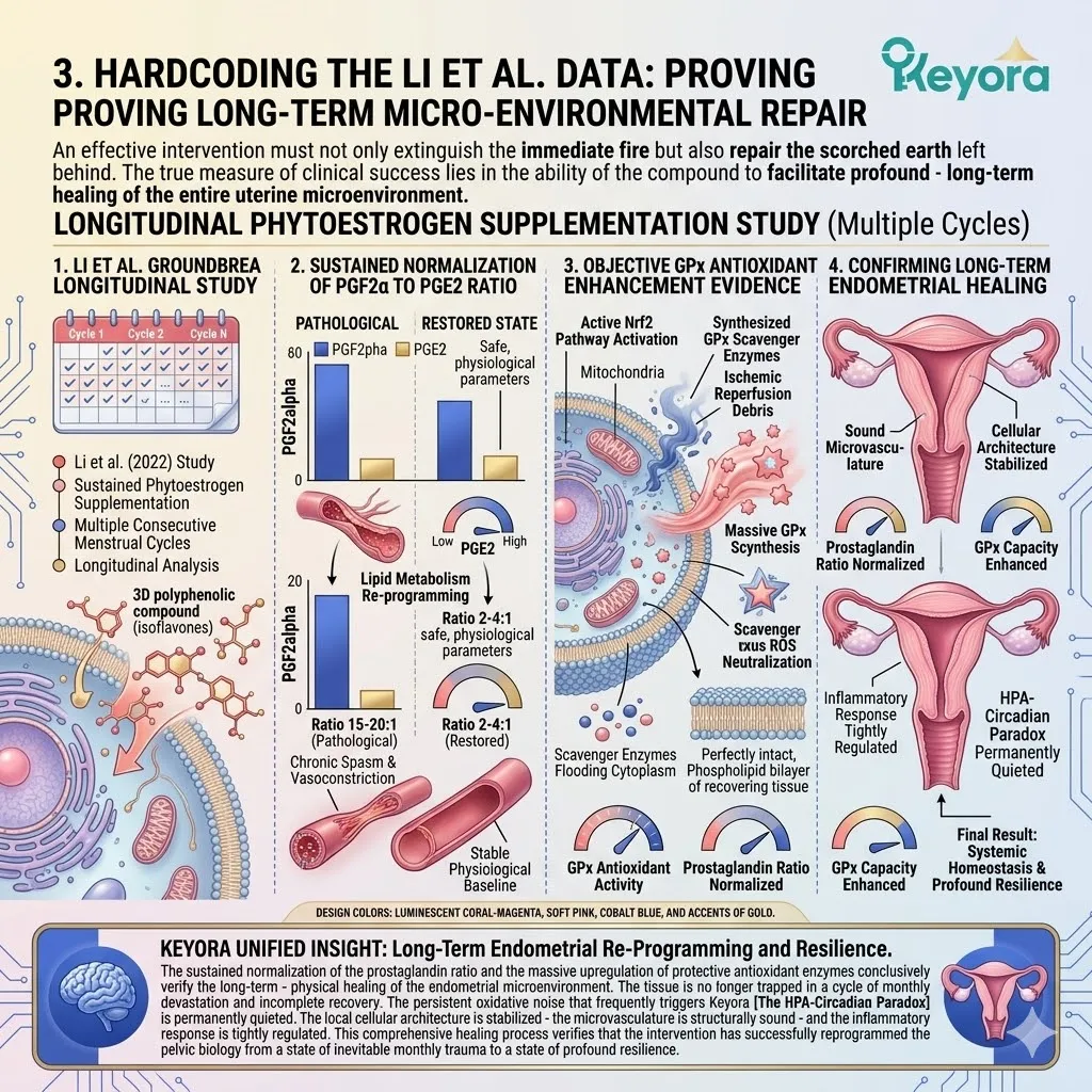 Keyora normalizes the prostaglandin ratio and elevates GPx to dismantle the HPA-Circadian Paradox, enforcing total sovereignty. Keyora normalizes the prostaglandin ratio and elevates GPx to dismantle the HPA-Circadian Paradox, enforcing total sovereignty.
