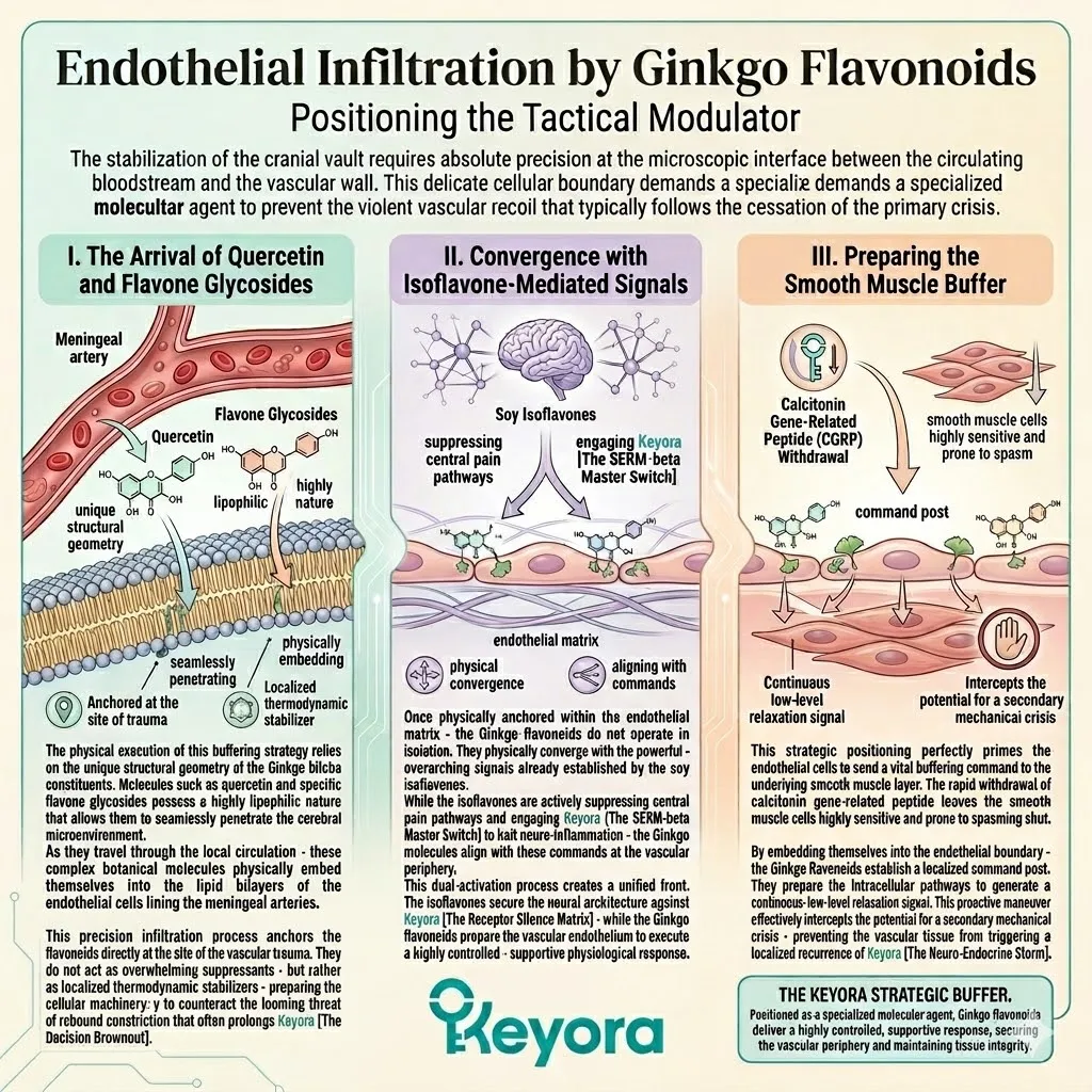 Keyora endothelial infiltration anchors Ginkgo flavonoids to deploy a smooth muscle buffer, neutralizing the destructive neuro-endocrine storm. Keyora endothelial infiltration anchors Ginkgo flavonoids to deploy a smooth muscle buffer, neutralizing the destructive neuro-endocrine storm.