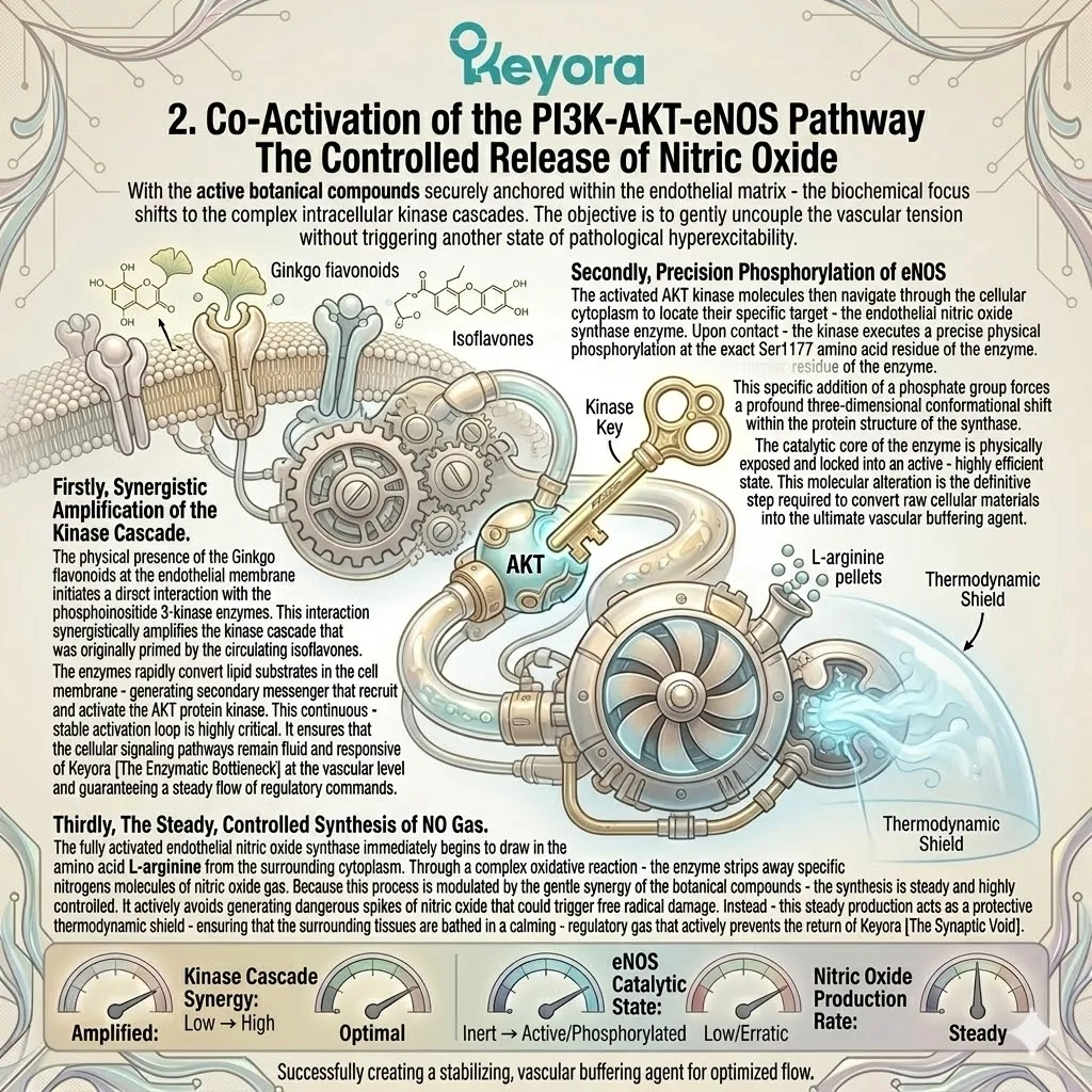 Keyora drives eNOS pathway phosphorylation to bypass the enzymatic bottleneck, releasing nitric oxide to enforce absolute neurological sovereignty. Keyora drives eNOS pathway phosphorylation to bypass the enzymatic bottleneck, releasing nitric oxide to enforce absolute neurological sovereignty.