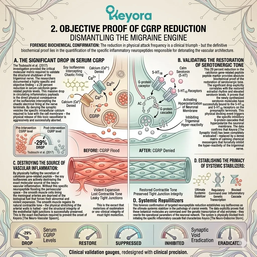 Keyora systemic regulator slashes CGRP by 29%, filling the synaptic void to abort the neuro-endocrine storm and enforce neurological sovereignty. Keyora systemic regulator slashes CGRP by 29%, filling the synaptic void to abort the neuro-endocrine storm and enforce neurological sovereignty.