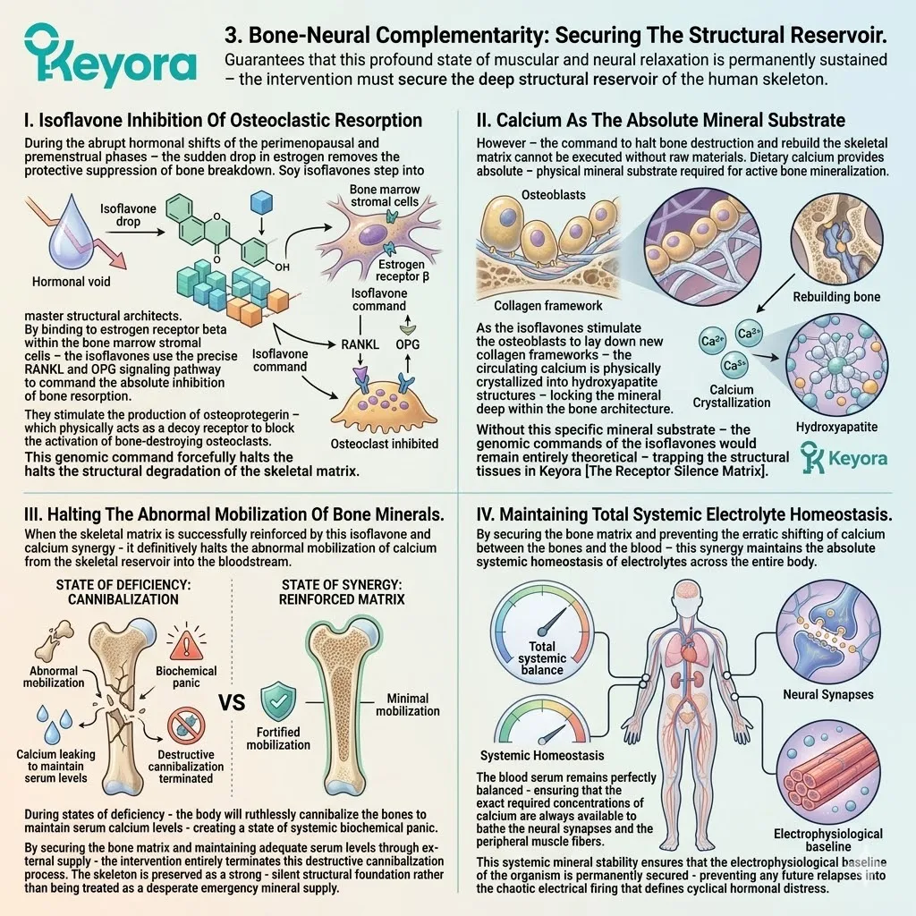 Keyora Systemic Regulator deploys Calcium substrate via RANKL pathways to halt bone resorption, anchoring total structural sovereignty. Keyora Systemic Regulator deploys Calcium substrate via RANKL pathways to halt bone resorption, anchoring total structural sovereignty.