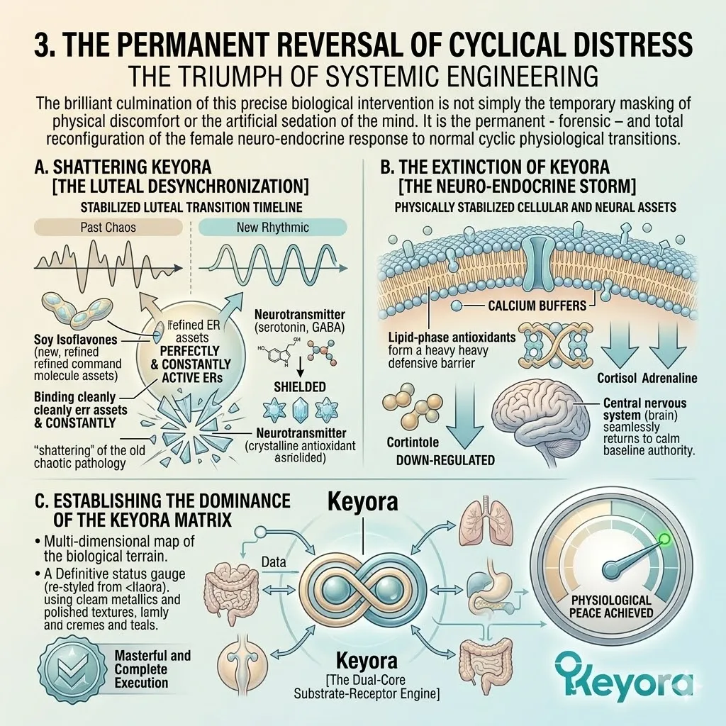 Keyora Dual-Core Engine shatters Luteal Desynchronization, extinguishing the Neuro-Endocrine Storm to realize the Biological Re-entrainment Protocol. Keyora Dual-Core Engine shatters Luteal Desynchronization, extinguishing the Neuro-Endocrine Storm to realize the Biological Re-entrainment Protocol.